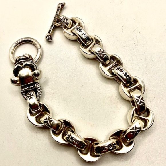 Gaboratory Vintage Silver Single Dog Biker Heavy BRACELET 99g - Picture 6 of 11